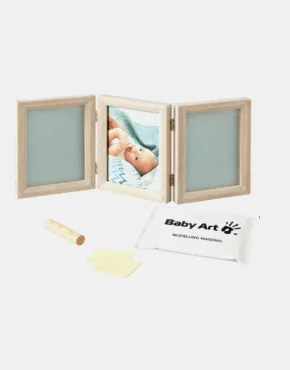 Baby Art My Baby Touch Double Print – Rahmen für Foto und 2 Abdrücke – Wooden