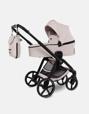 Junama Mami – Kombi Kinderwagen – Set 4in1 inkl. Junama Cosmo Babyschale und Isofixbase Junama Dock 2 – Beige