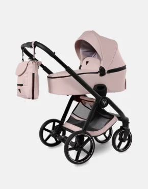 Junama Mami – Kombi Kinderwagen – Set 4in1 inkl. Junama Cosmo Babyschale und Isofixbase Junama Dock 2 – Pink